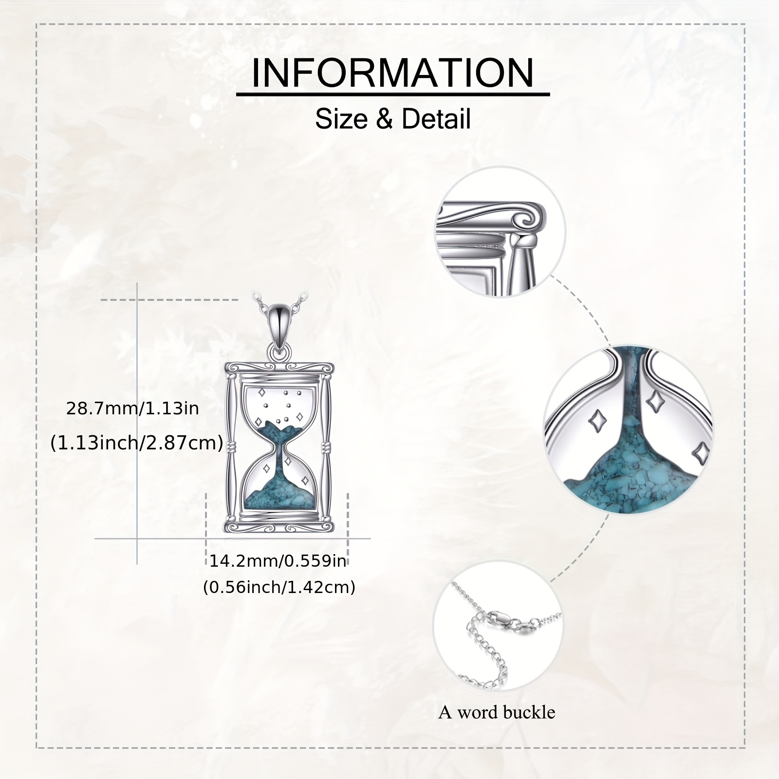 Women's Hourglass Necklace, Elegant Gift for Lovers